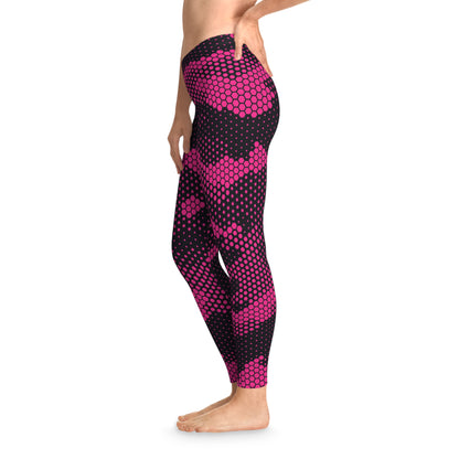 Digital Pink Camo Leggings For Women | Mid Waist Fit