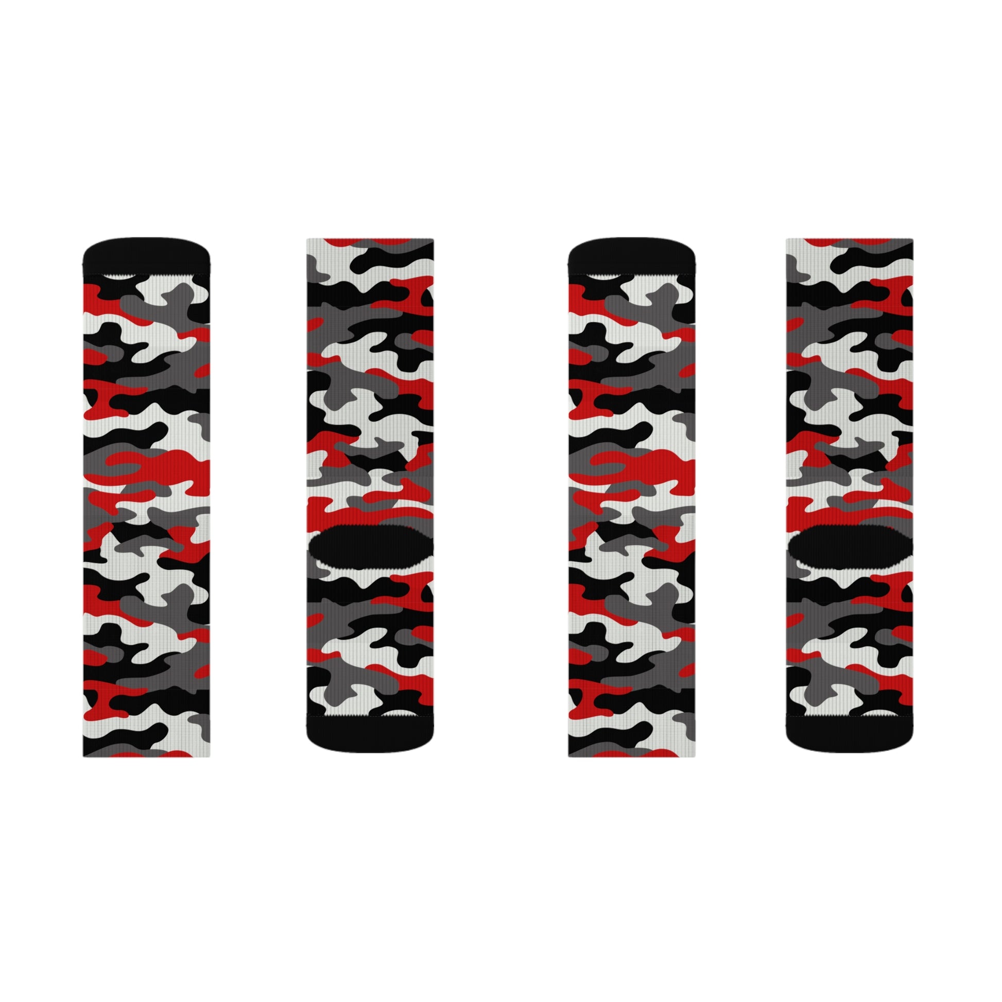 Camo Socks | Red, Black, and White Camouflage