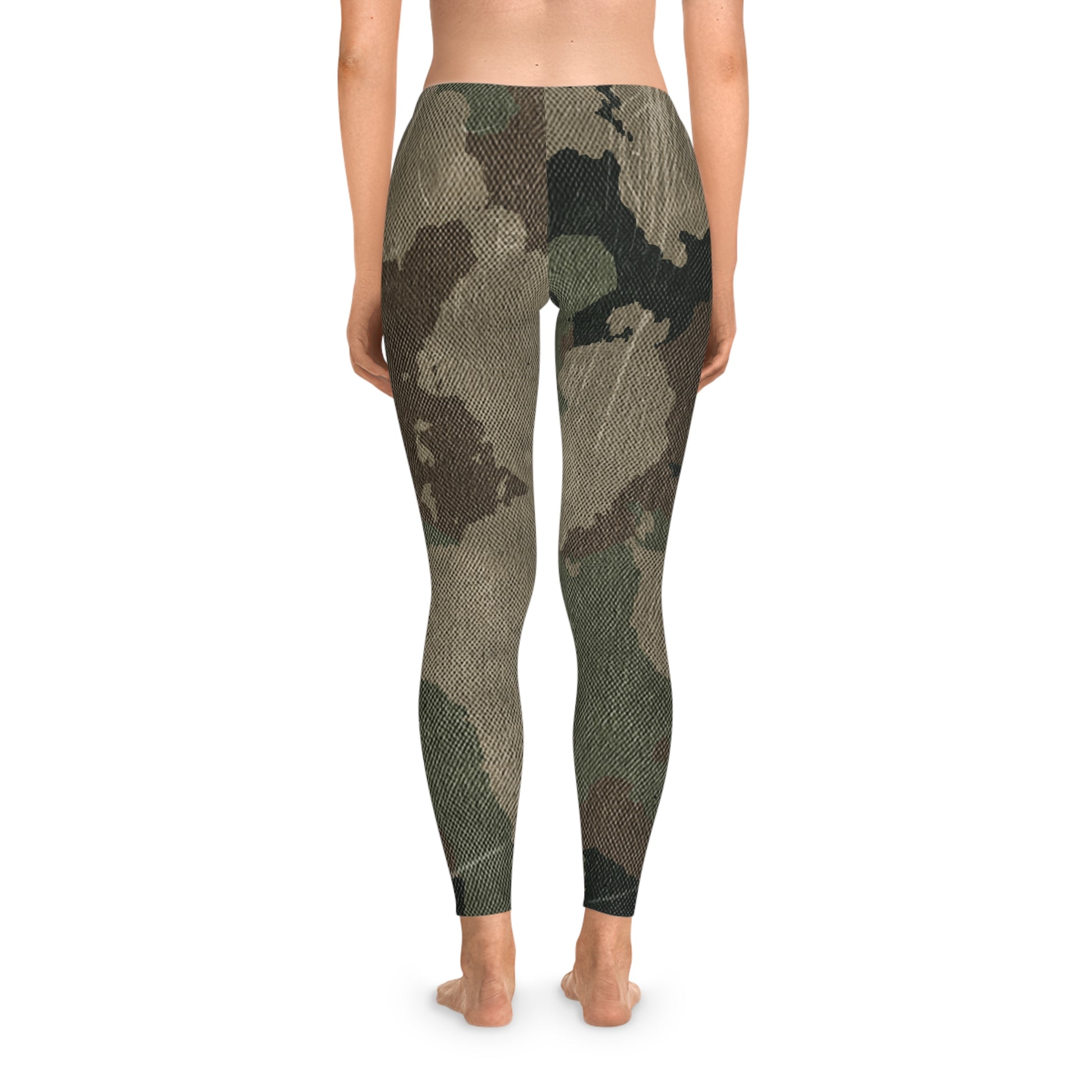 Dirty Brown Camo Leggings For Women | Mid Waist Fit