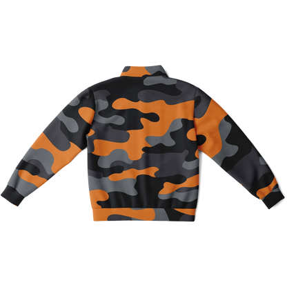 Camo Track Jacket | Orange, Black & Gray Camouflage