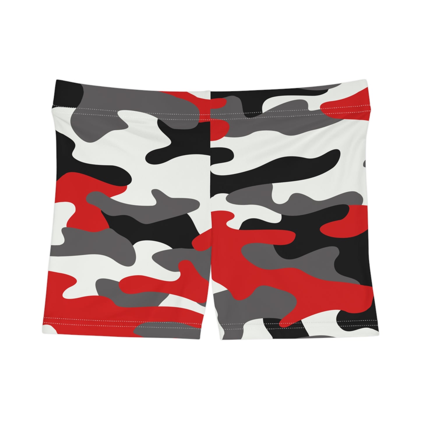 Women's Camo Shorts | Tight Fit | Red, Black, and White