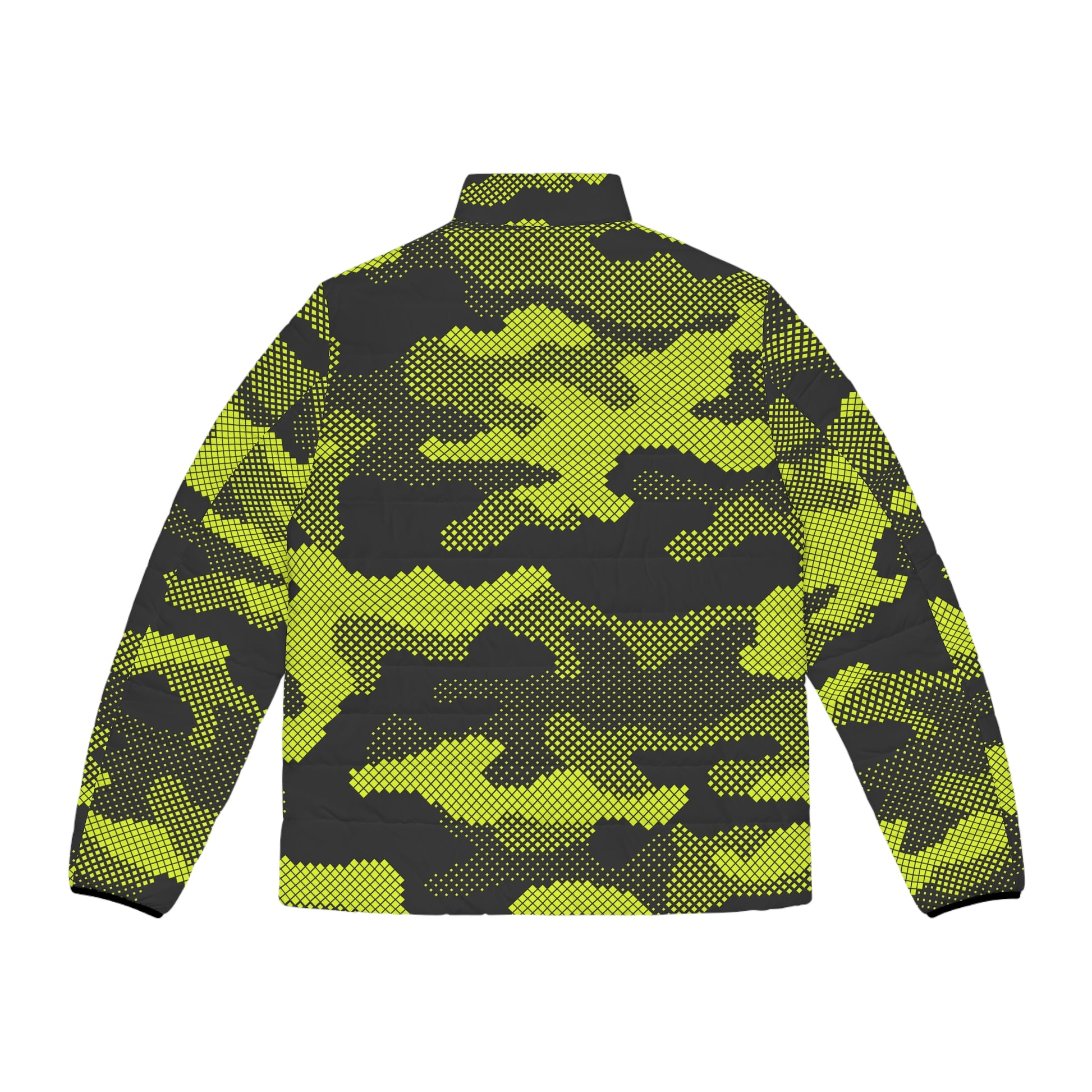 Green Camo Puffer Jacket | Dotted Military Camouflage