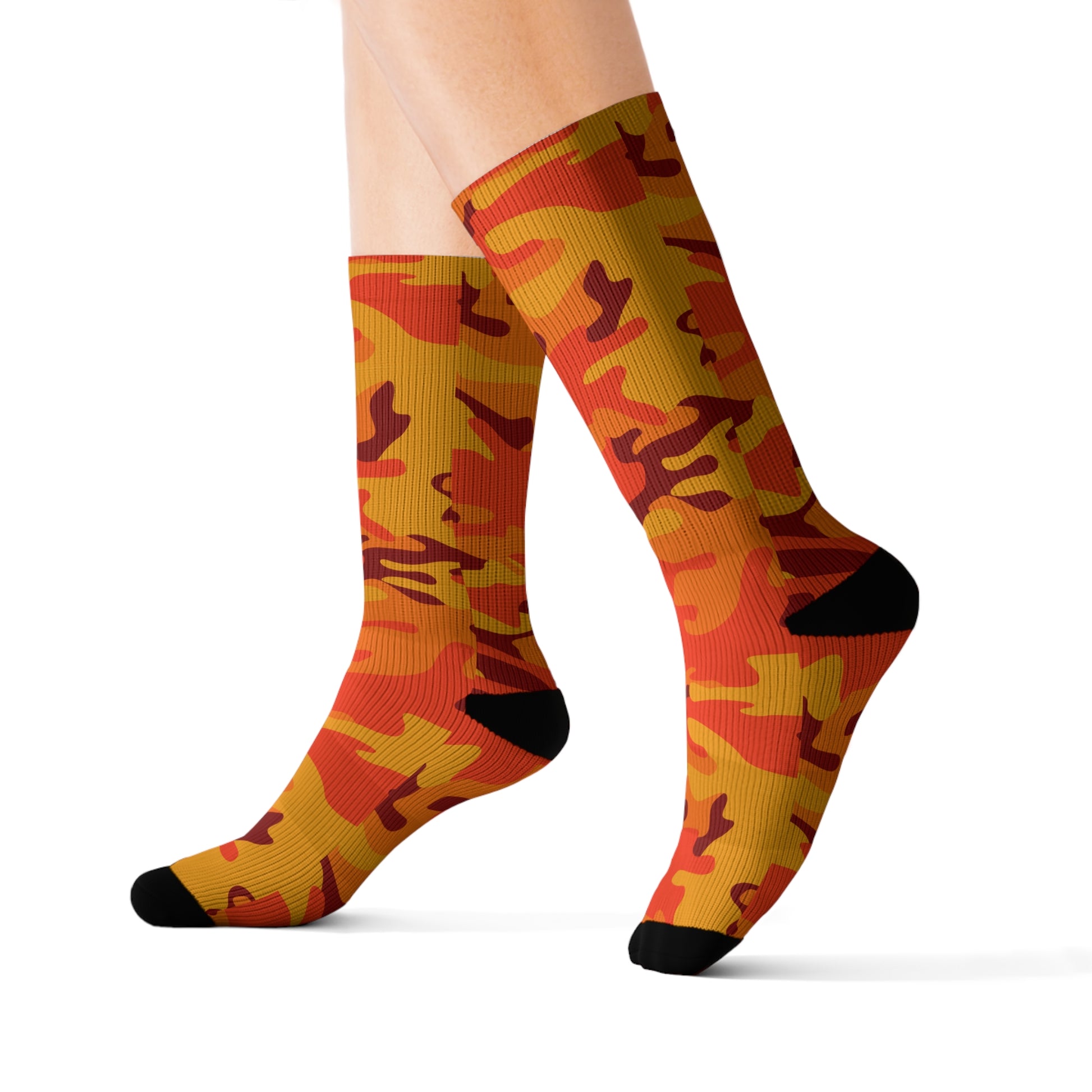 Camo Socks | Orange & Red Camouflage