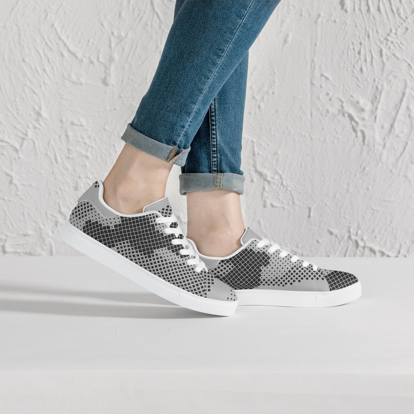 Camo Sneakers | Classic Low-Top Leather | Digital Gray