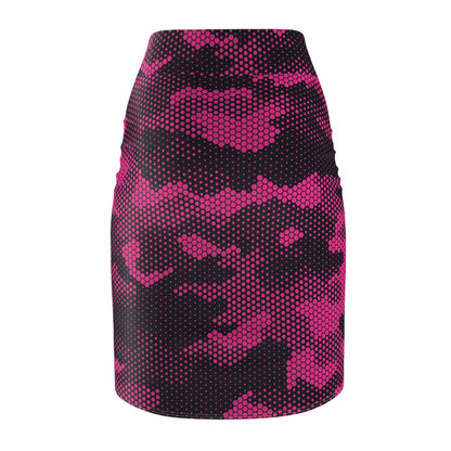 Camo Mini Skirt | Pencil Cut | Digital Pink Pattern