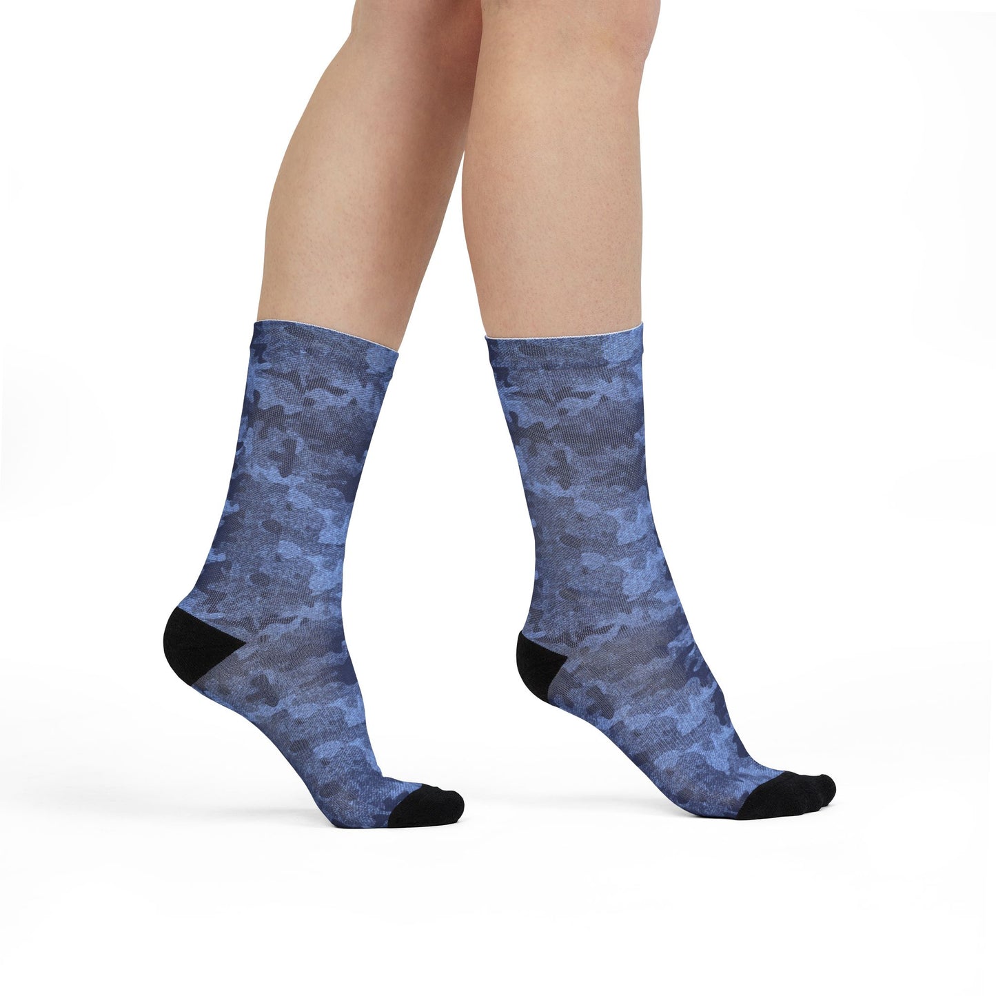 Camo Socks | Denim Blue | Sublimation Crew