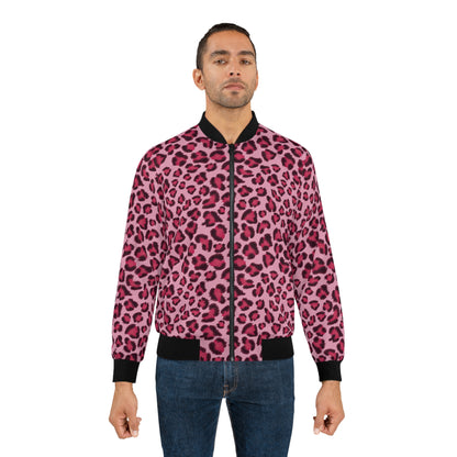 Leopard Jacket | Men's Classic Bomber | Pink, Cherry and Black