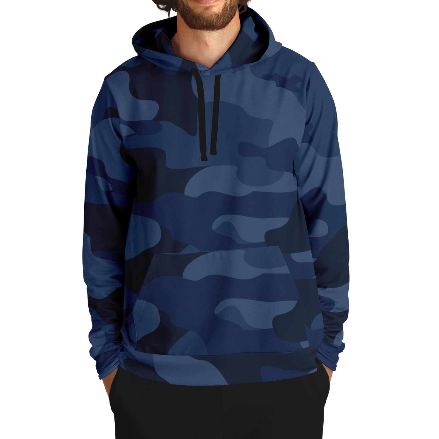 Camo Hoodie | Deep Blue Camouflage Pullover