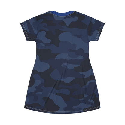 Camo T-Shirt Dress | Deep Blue Camouflage