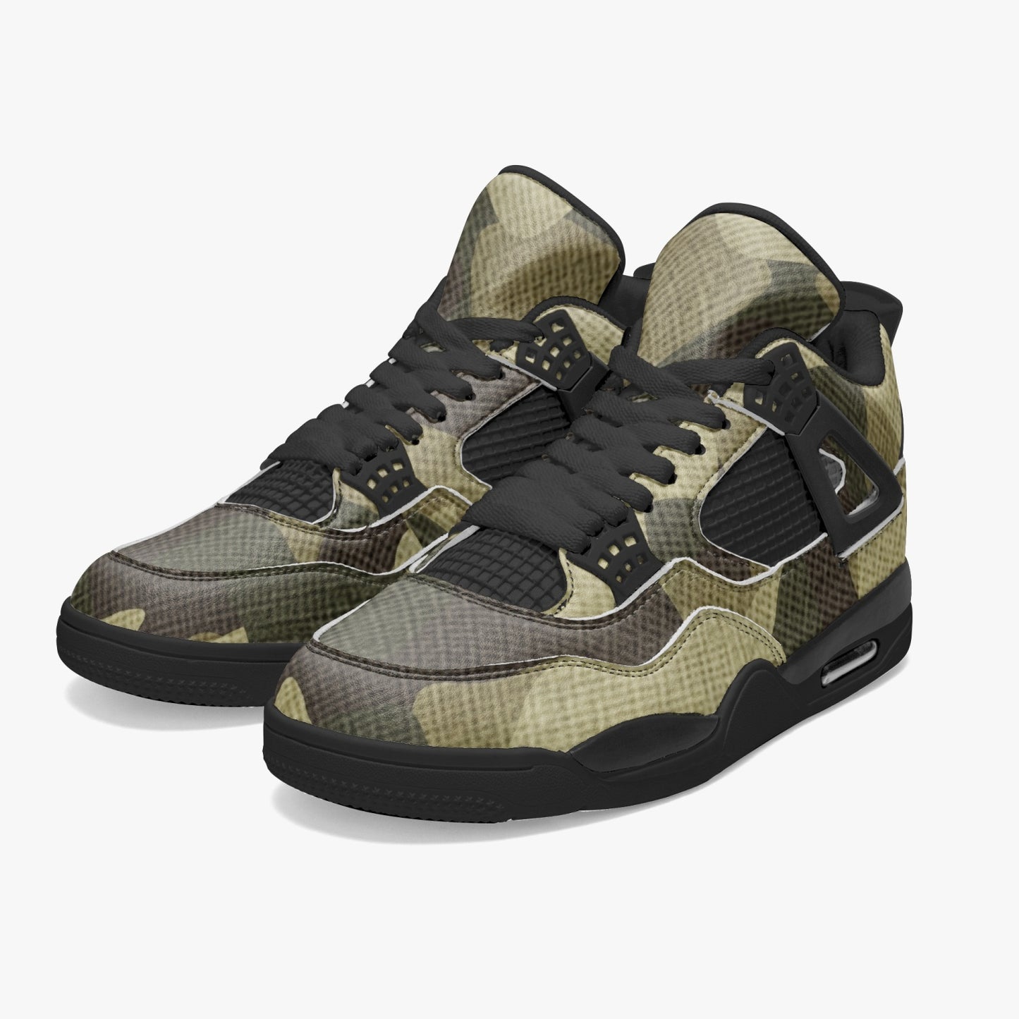 Camo Jordans AJ4 | Green Fabric Camouflage