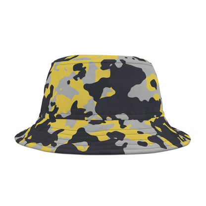 Camo Bucket Hat | Yellow, Black, and Silver Camouflage