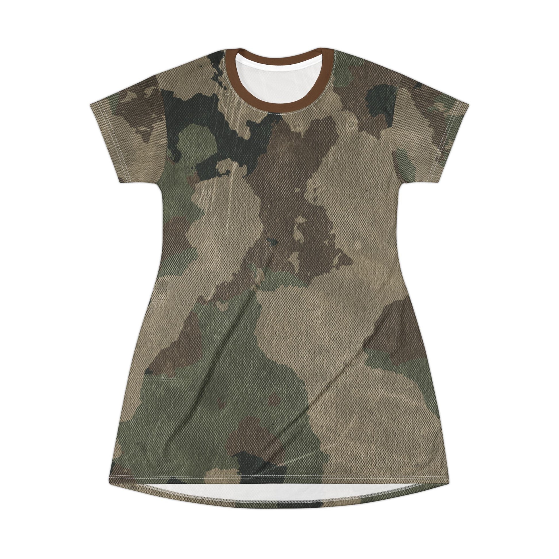 Camo T-Shirt Dress | Dirty Brown Camouflage