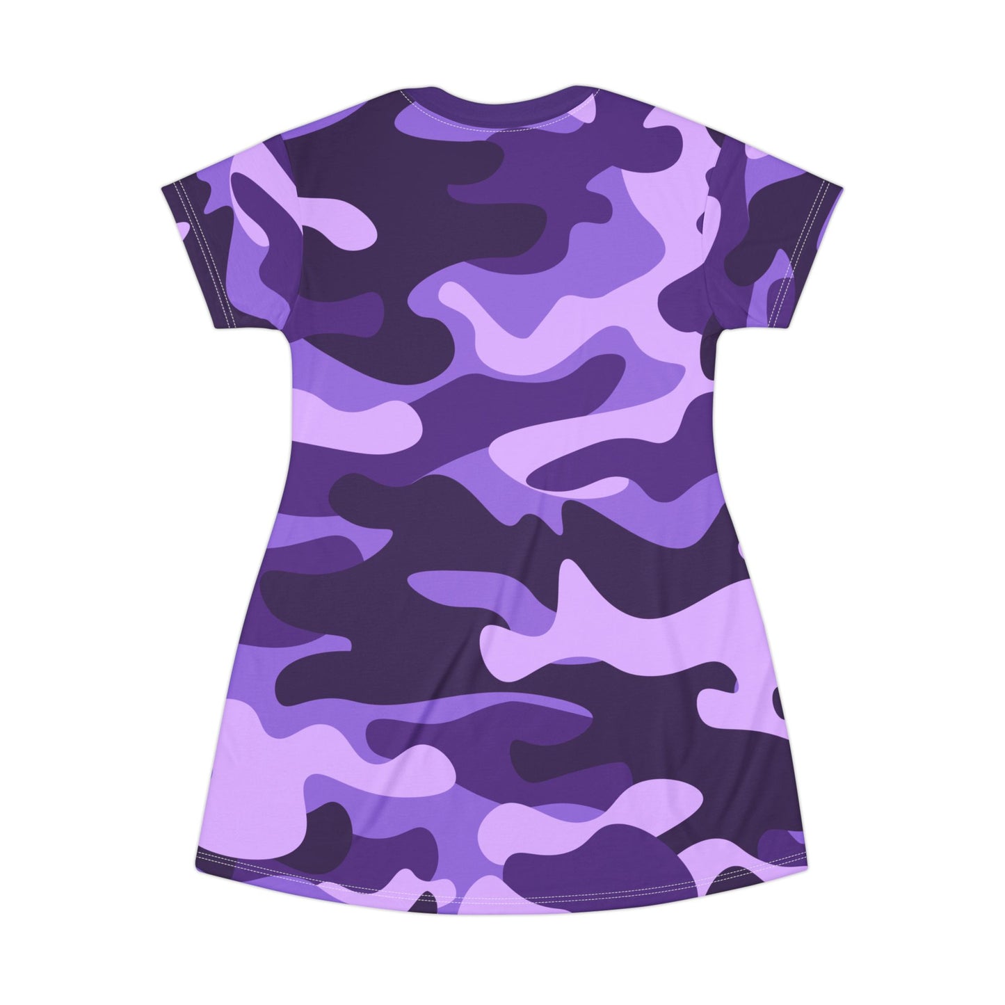 Camo T-Shirt Dress | Purple, Blue, and Mauve Camouflage