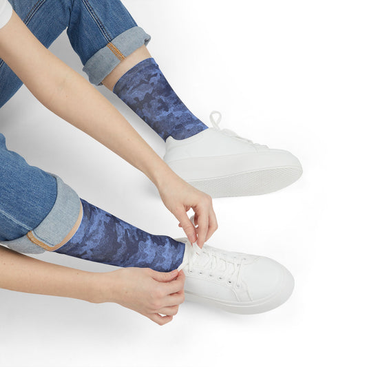 Camo Socks | Denim Blue | Sublimation Crew