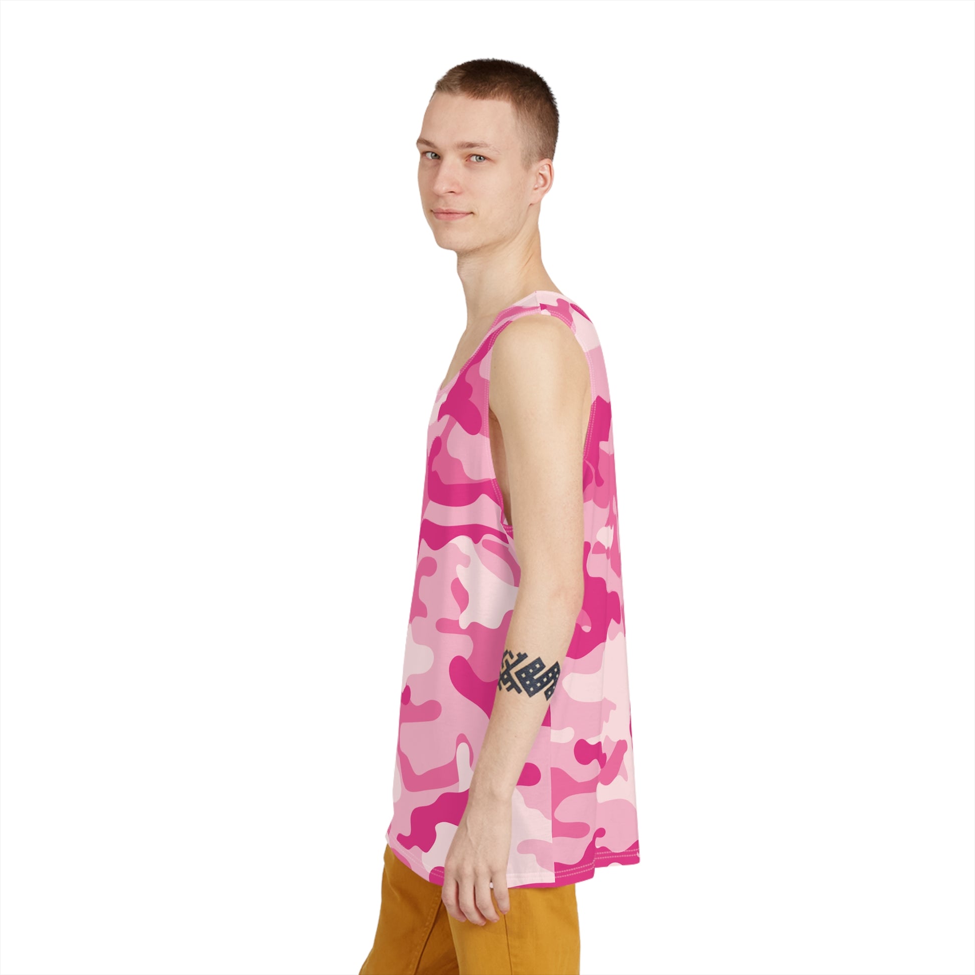 Men's Camo Tank Top | Lavender Pink | Loose Fit