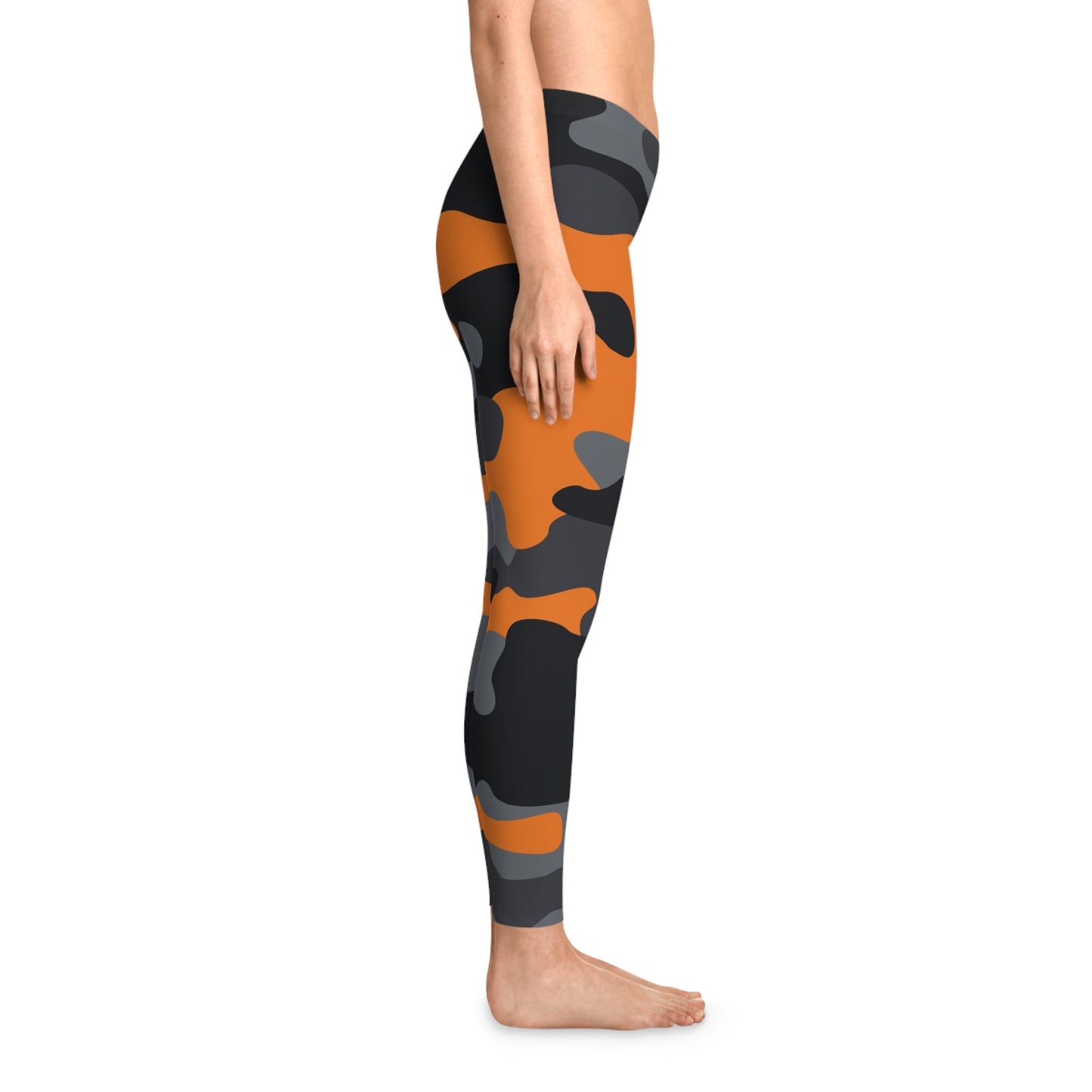 Camo Leggings For Women | Orange, Black, and Gray Camouflage