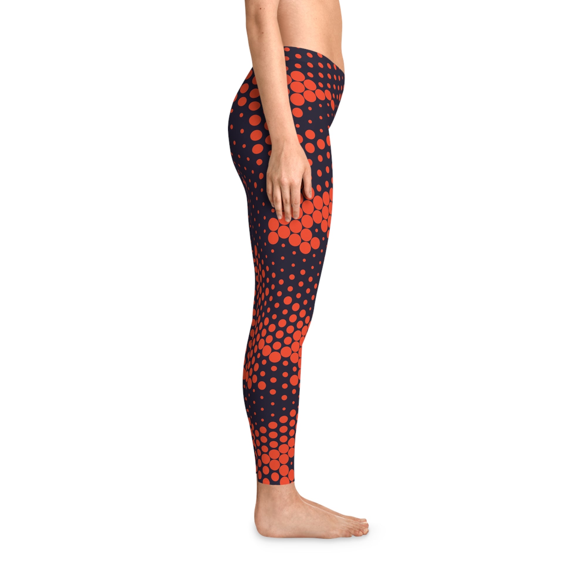 Orange & Blue Camo Leggings For Women | Mid Waist Fit