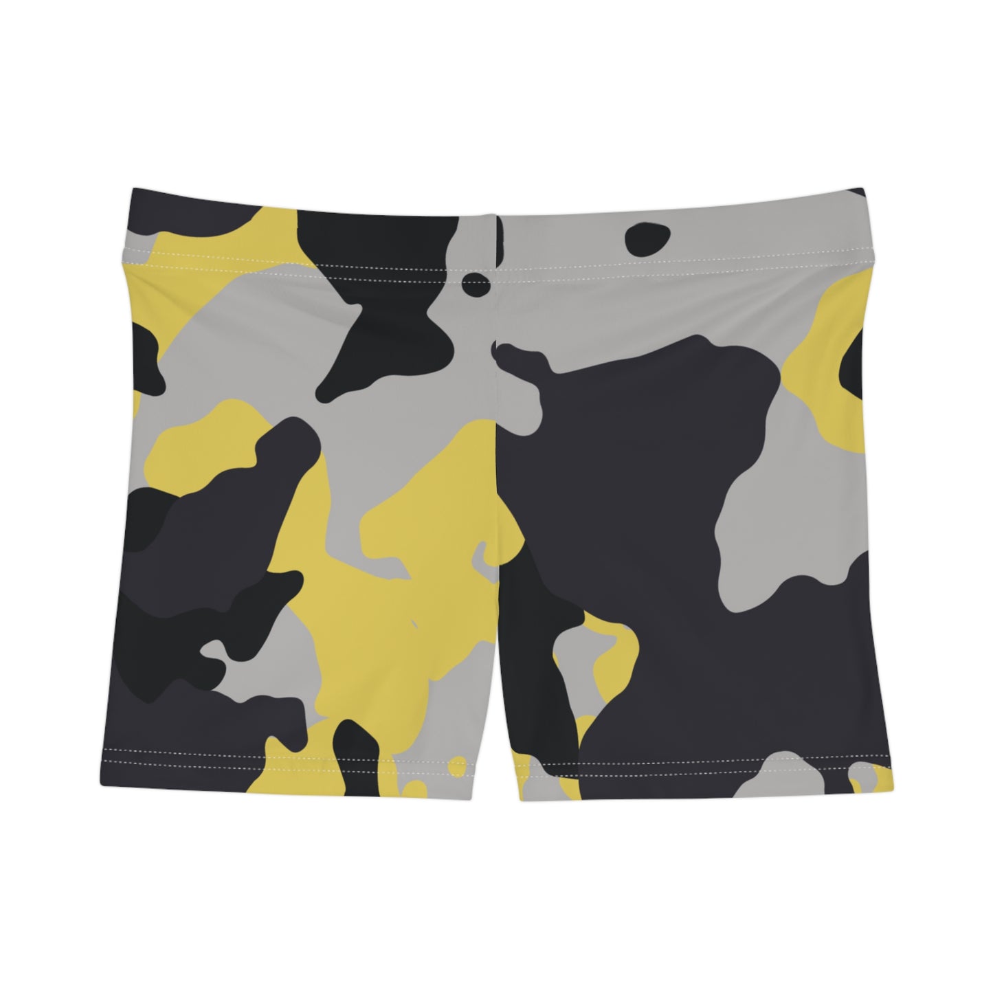 Women's Camo Shorts | Tight Fit | Yellow, Black, and Silver