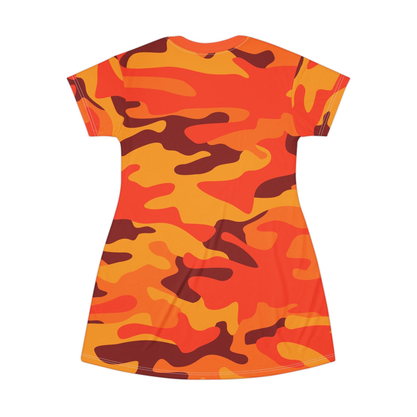 Camo T-Shirt Dress | Orange & Red Camouflage