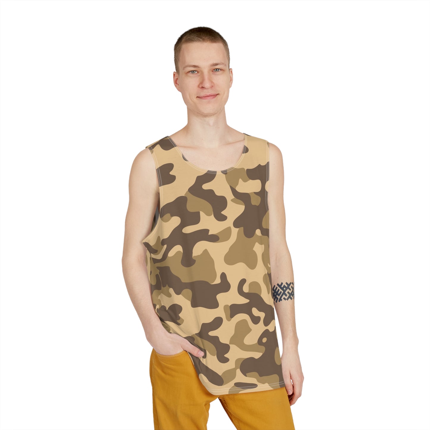 Men's Camo Tank Top | Khaki Camouflage | Loose Fit