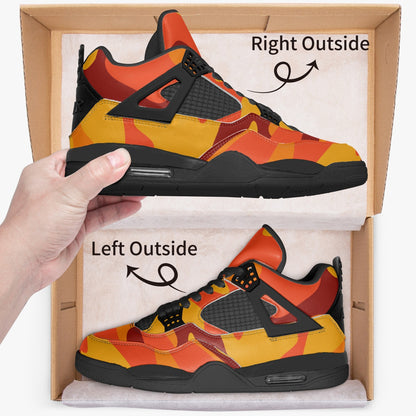 Camo Jordans AJ4 | Orange and Red Camouflage