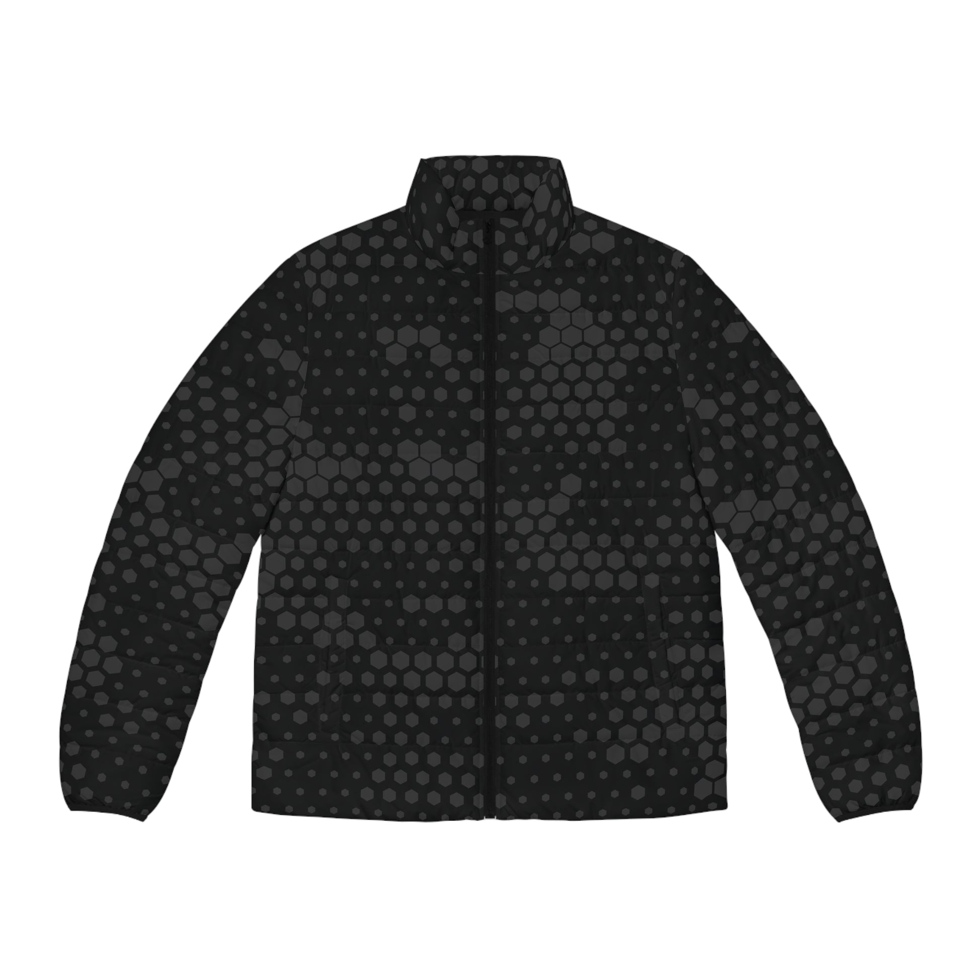 Black Camo Puffer Jacket For Men | Stylish Hive Camouflage