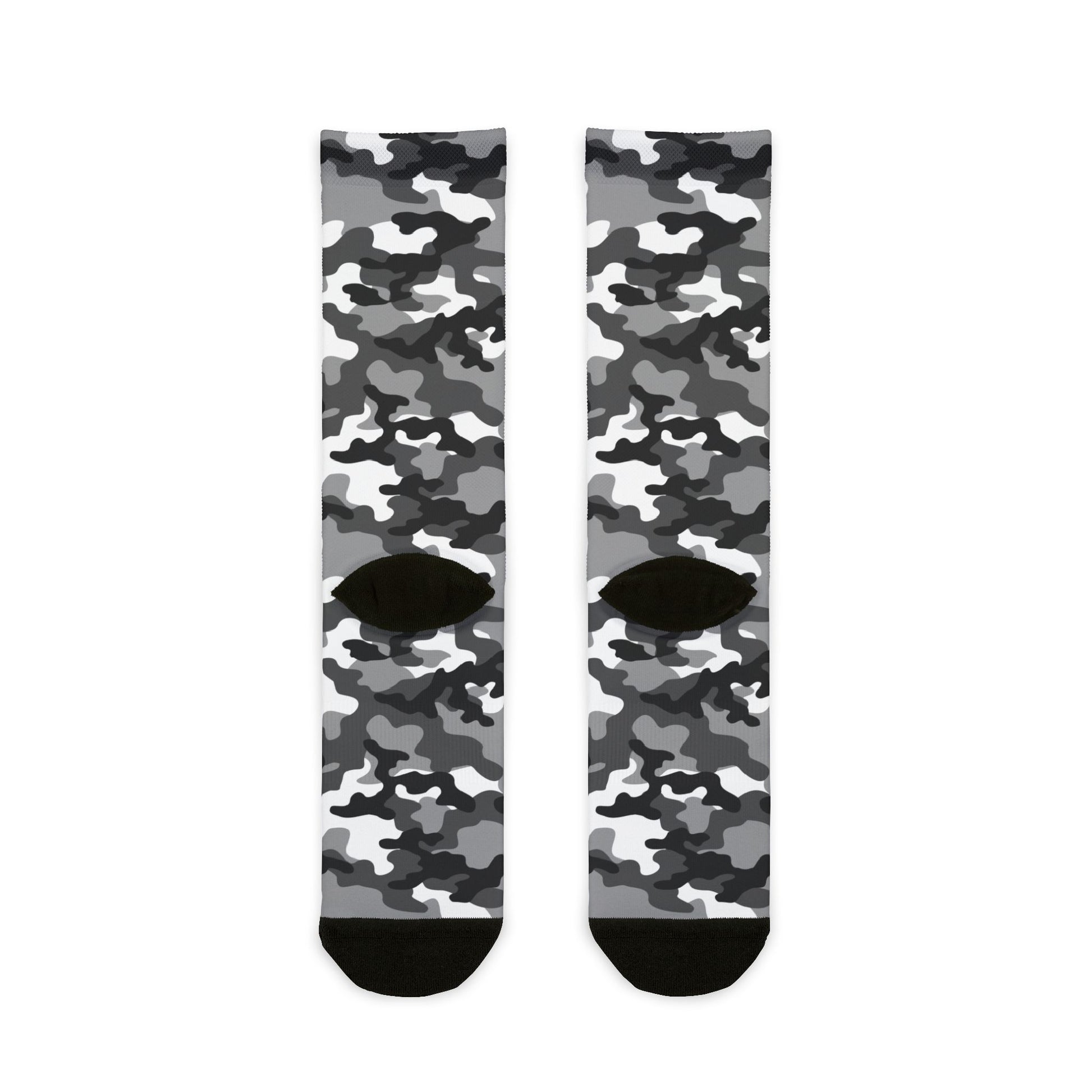 Camo Socks | Black, Gray & White | Sublimation Crew