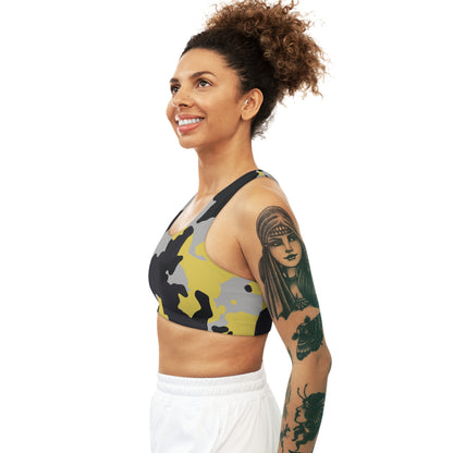 Camo Bra | Yellow, Black, and Silver Sports Camouflage