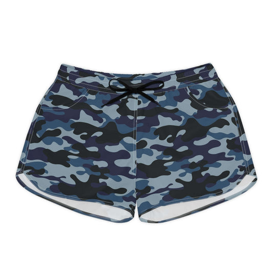 Summer Shorts For Women | Army Blue Camouflage Print | Camo Colors