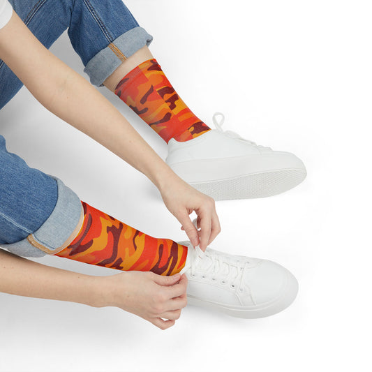 Camo Socks | Orange & Red | Sublimation Crew