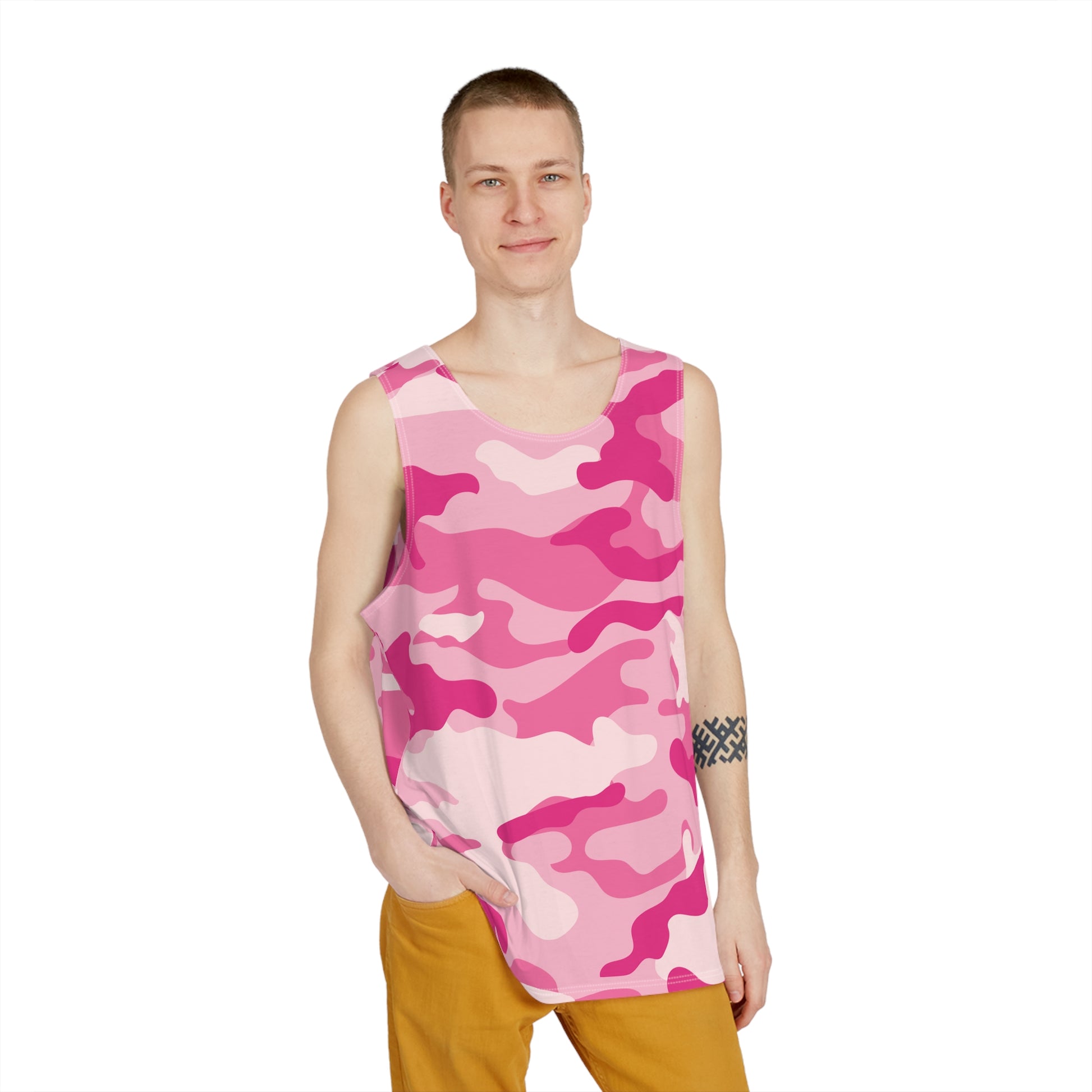 Men's Camo Tank Top | Lavender Pink | Loose Fit