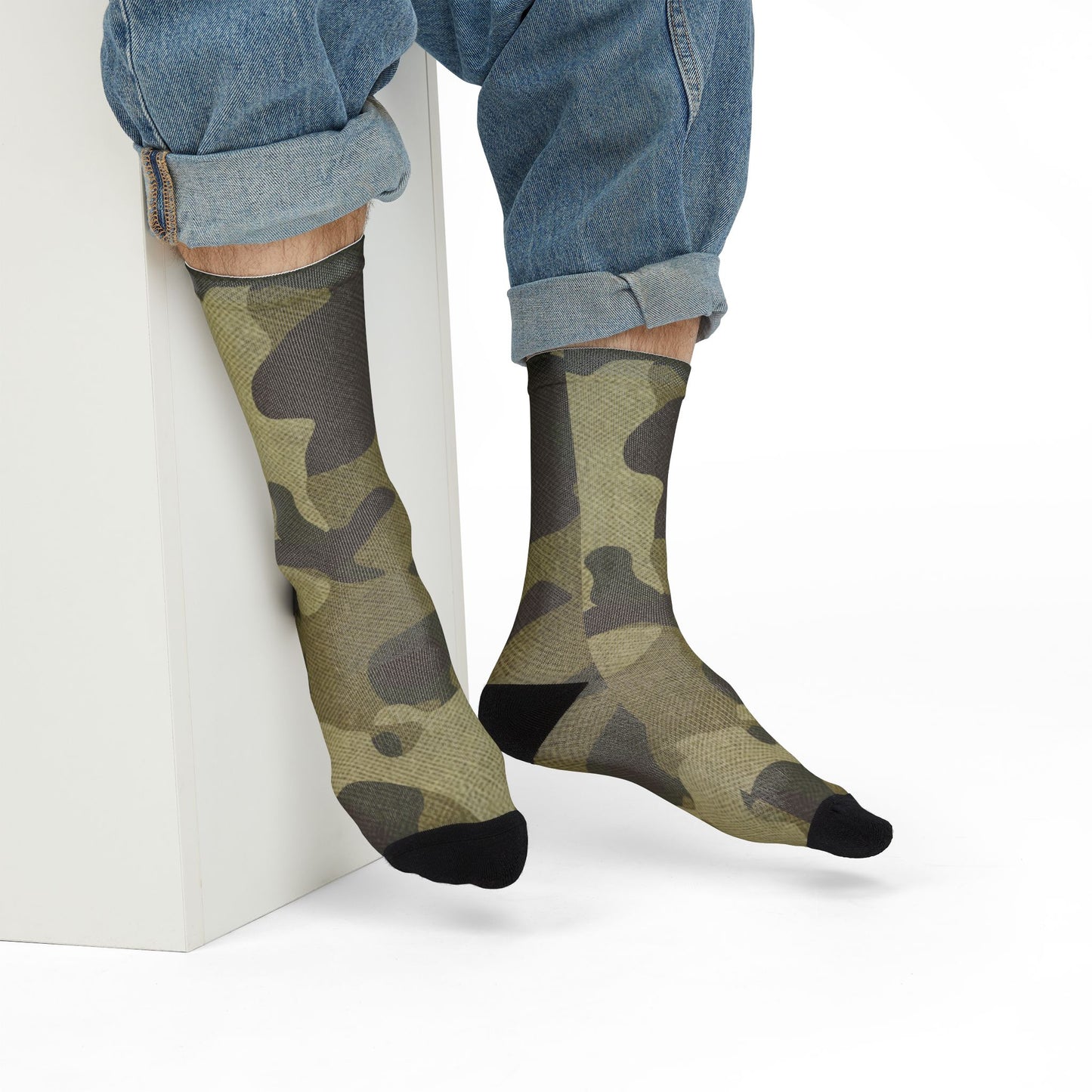 Camo Socks | Green Fabric | Sublimation Crew