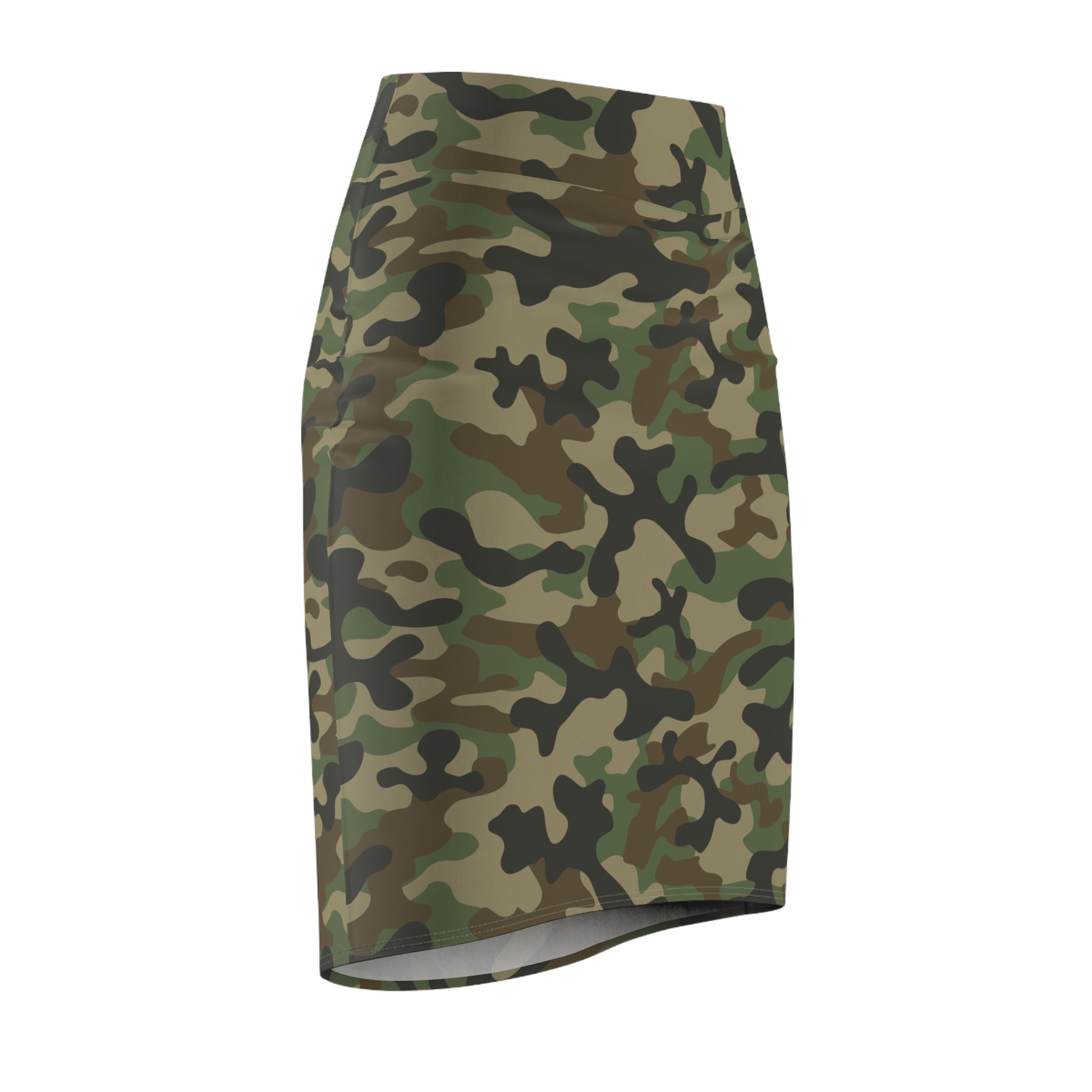 Camo Mini Skirt | Pencil Cut | Military Brown