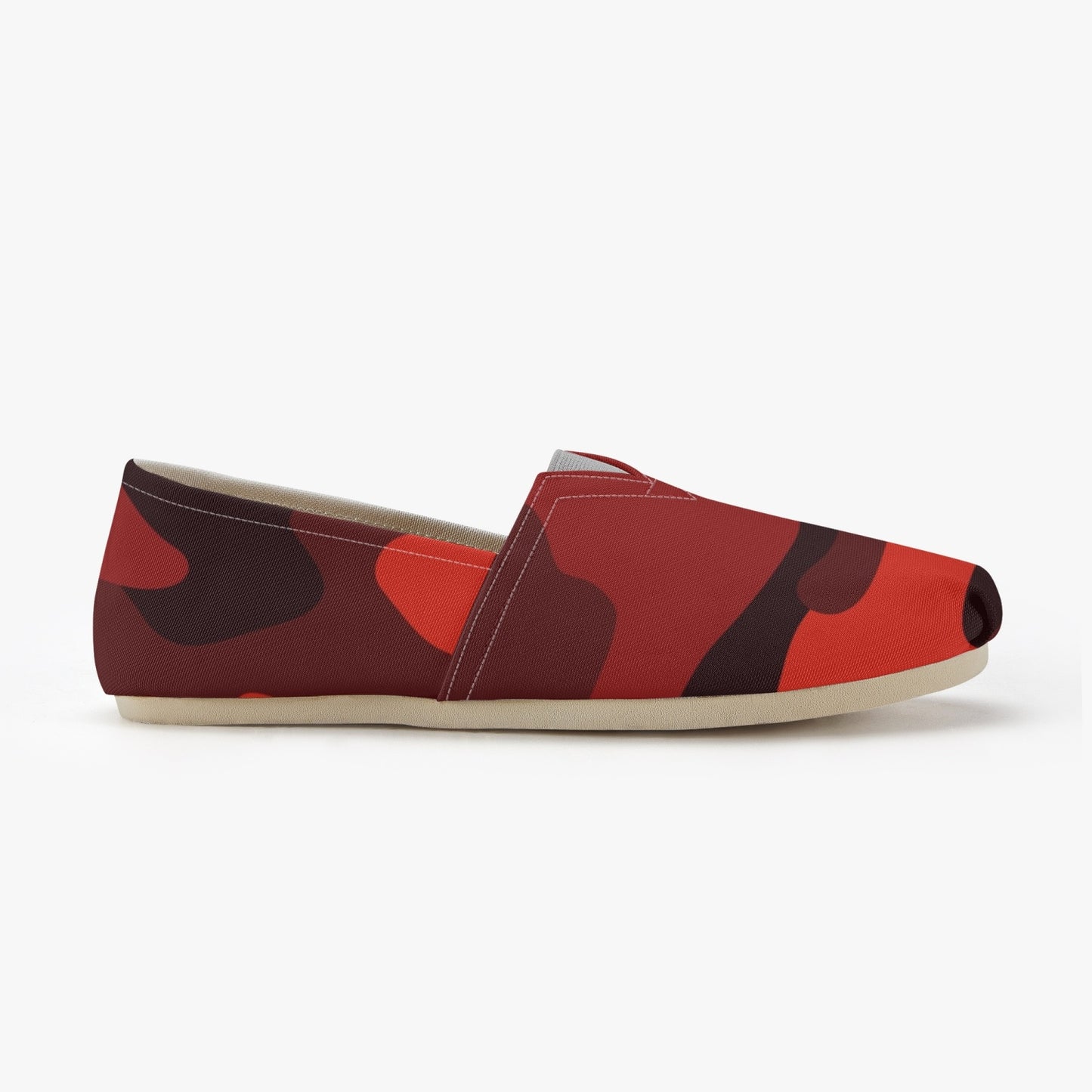 Camo Toms | Scarlet Red and Black Camouflage Canvas Shoes