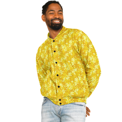 Baseball Jacket in Yellow Pixel Camouflage