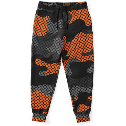 Camo Sweatpants | Unisex | Black & Orange Pixel Pattern