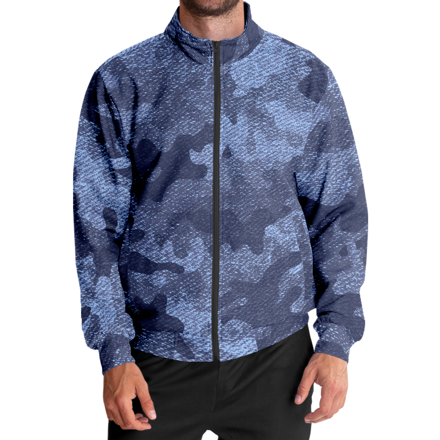 Camo Track Jacket | Denim Blue Camouflage