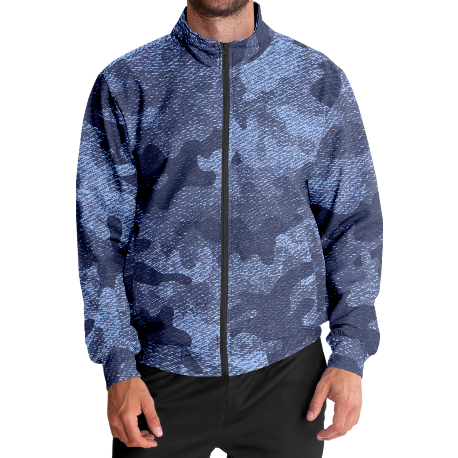 Camo Track Jacket | Denim Blue Camouflage