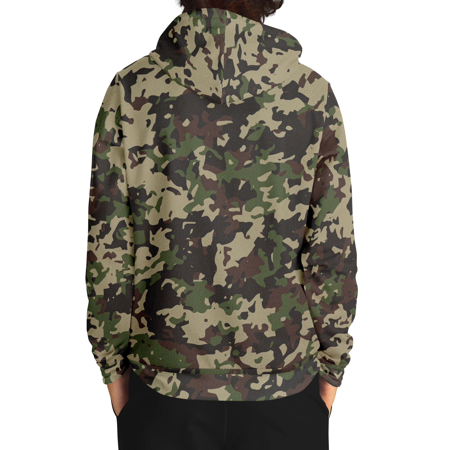 Military Brown Hoodie | Khaki, Gray and Lava Mixed Camo