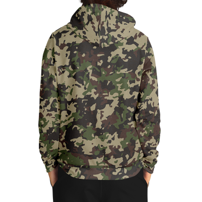 Military Brown Hoodie | Khaki, Gray and Lava Mixed Camo