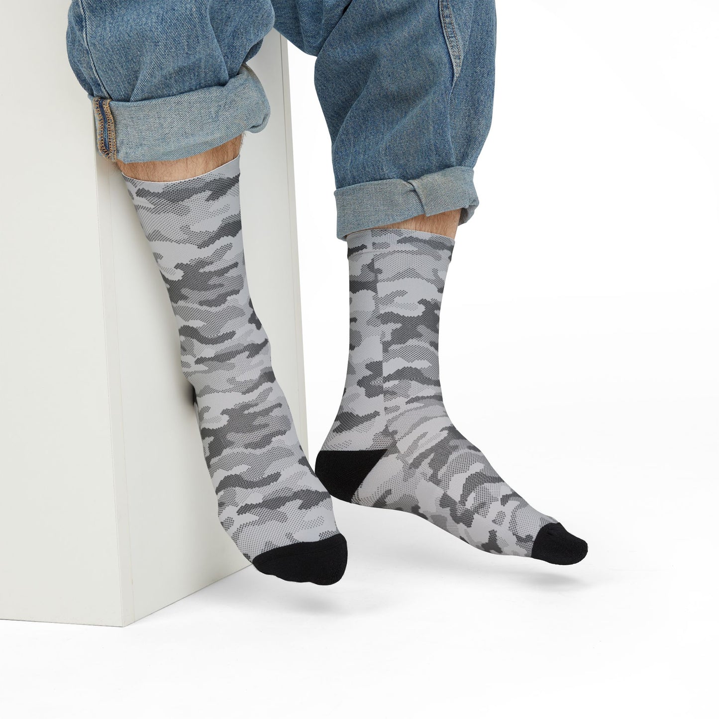 Camo Socks | Gray Digital | Sublimation Crew