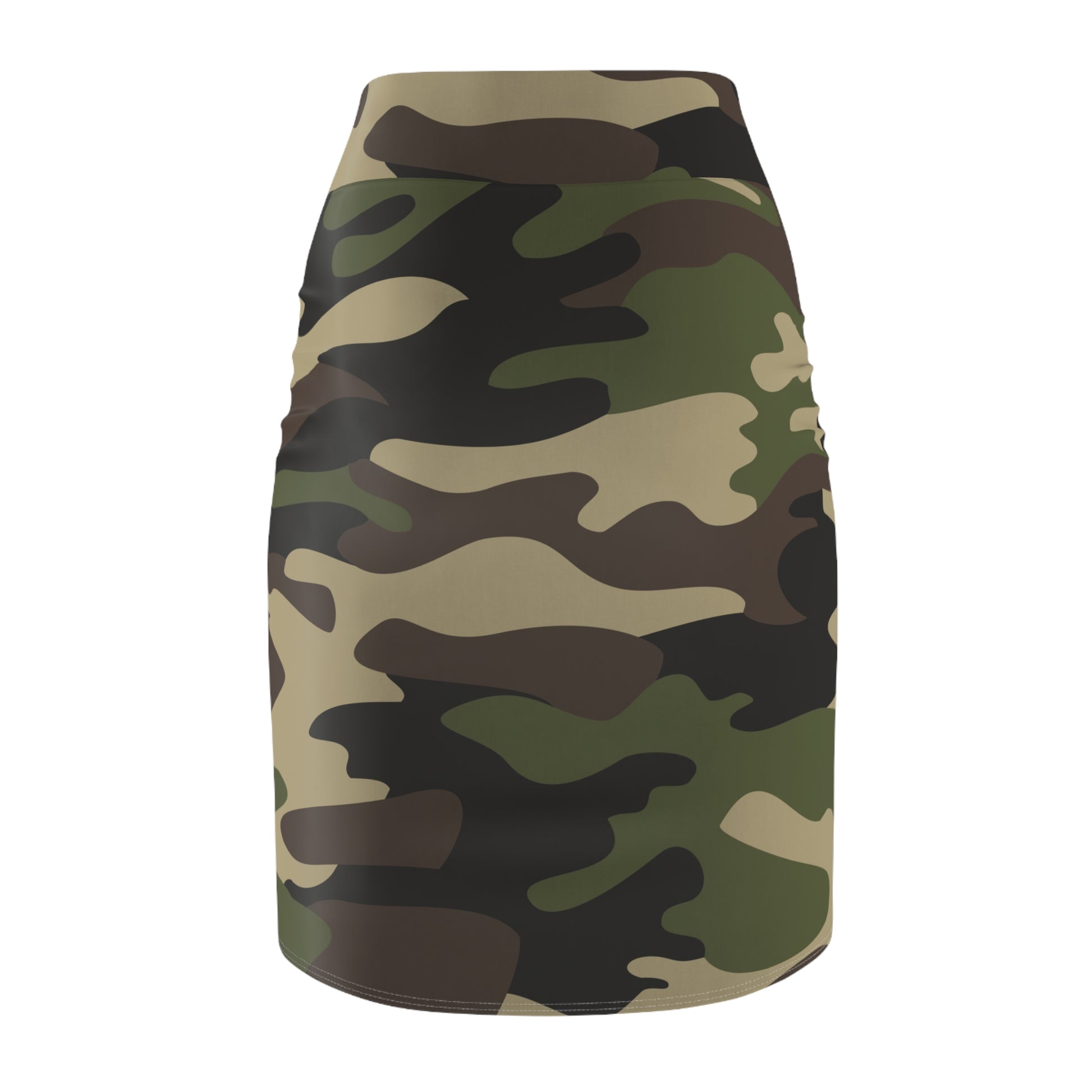 Camo Mini Skirt | Pencil Cut | Classic Green