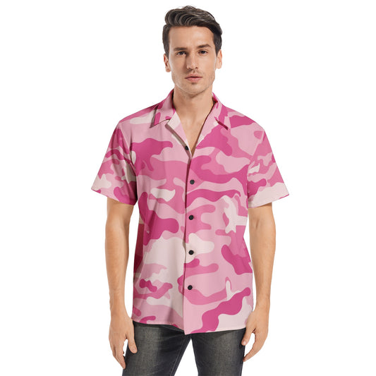 Cotton Camo Shirt For Men | Lavender Pink Short-Sleeve