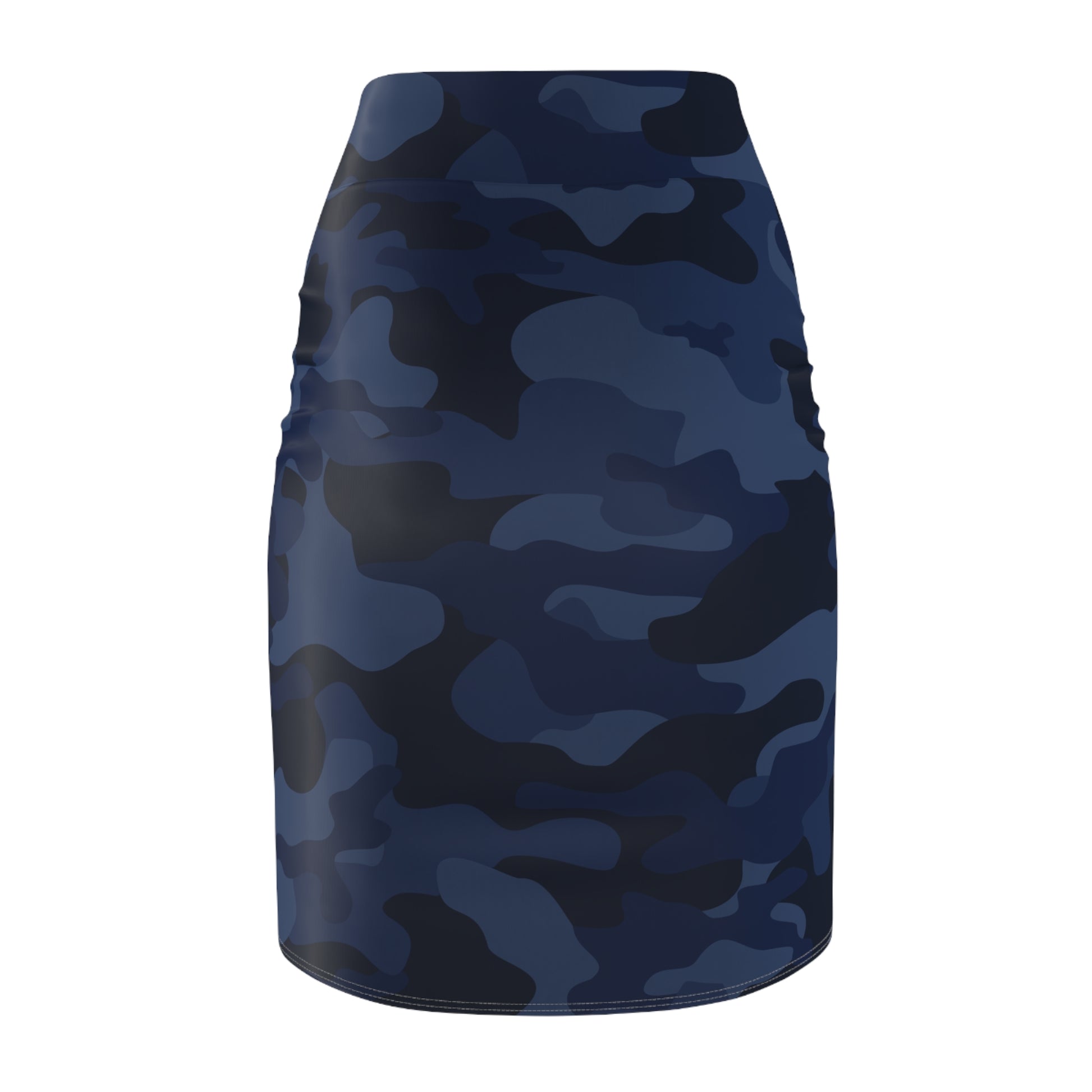 Camo Mini Skirt | Pencil Cut | Deep Blue