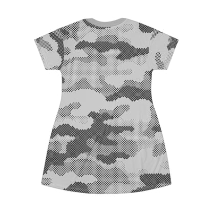 Camo T-Shirt Dress | Digital Gray Camouflage