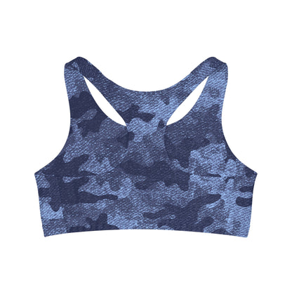 Camo Bra | Denim Blue Sports Camouflage