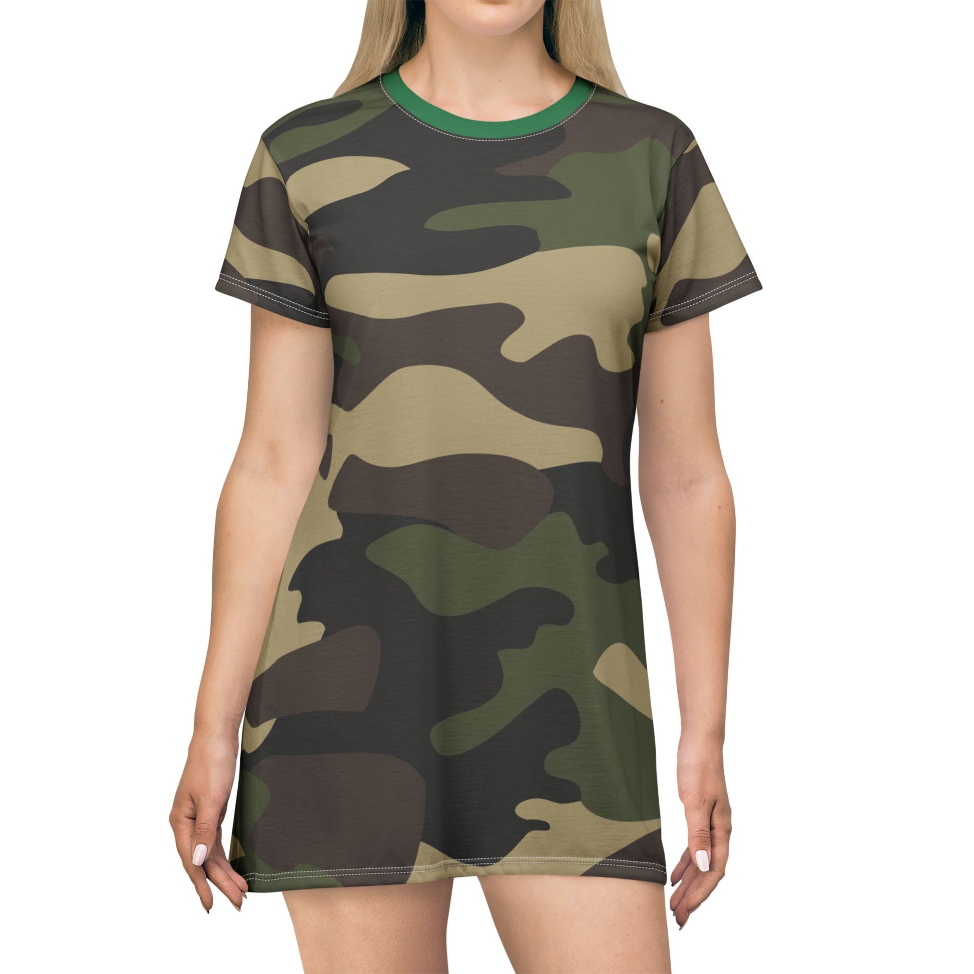 Camo T-Shirt Dress | Classic Green Camouflage