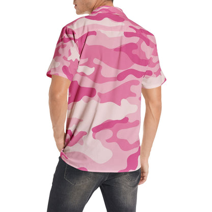 Cotton Camo Shirt For Men | Lavender Pink Short-Sleeve