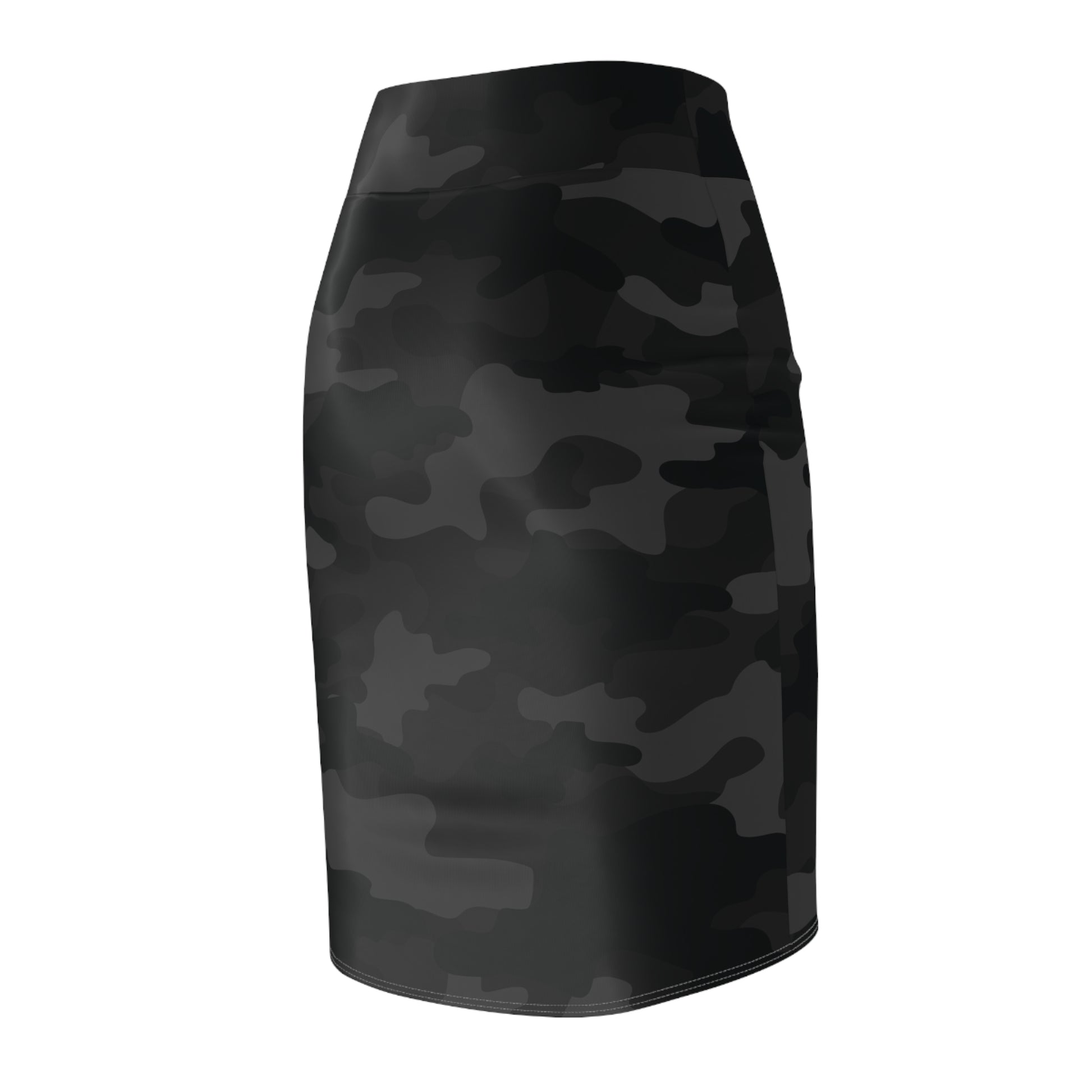 Camo Mini Skirt | Pencil Cut | Black Camouflage