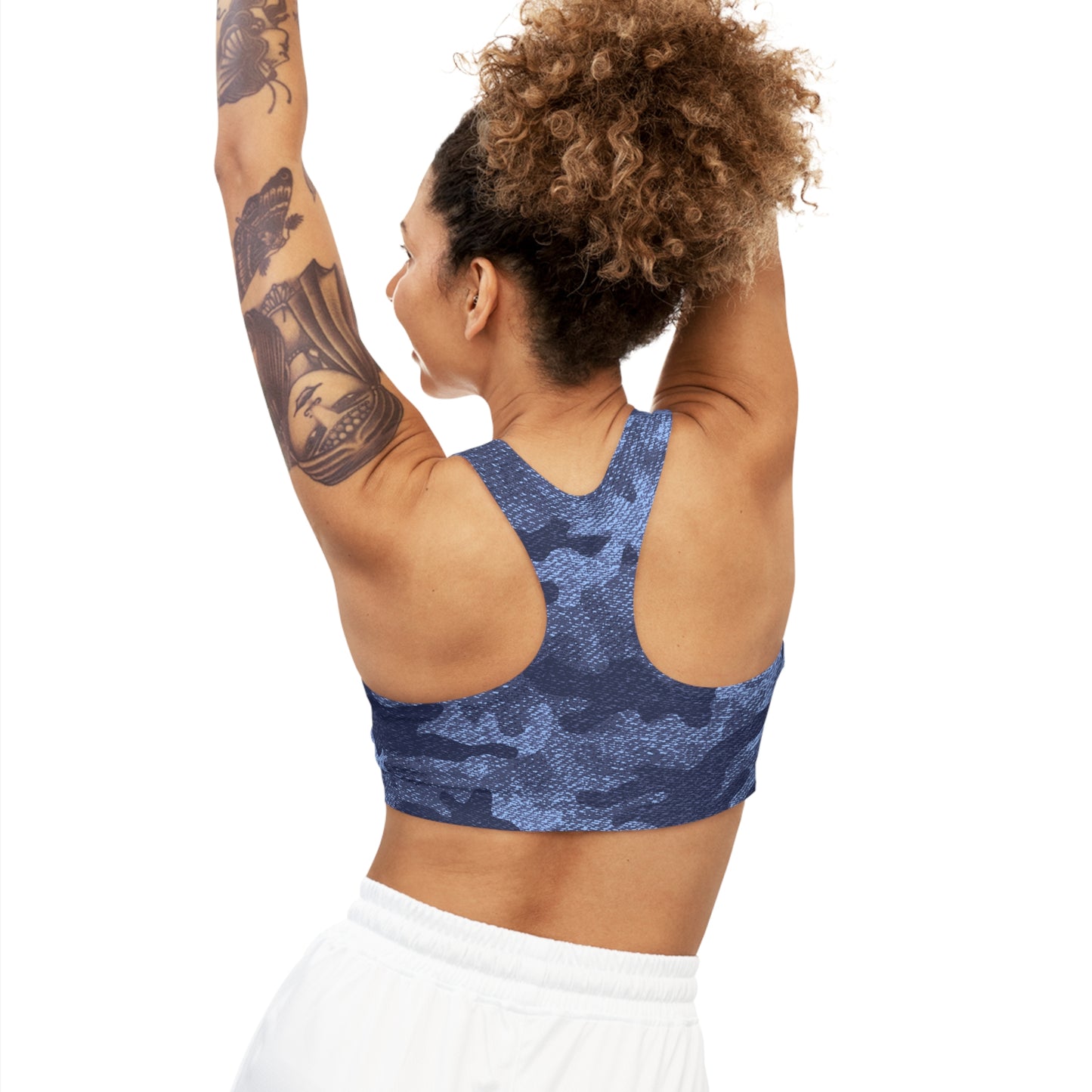 Camo Bra | Denim Blue Sports Camouflage